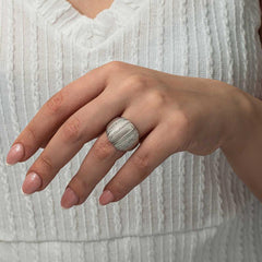 Silver Zircon Stone Women's Ring