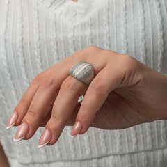 Silver Zircon Stone Women's Ring