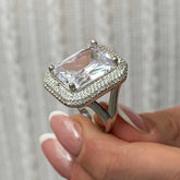 Silver Zircon Stone Women's Ring