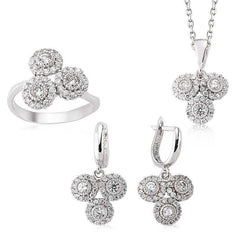 Silver Zircon Stone Women's Set