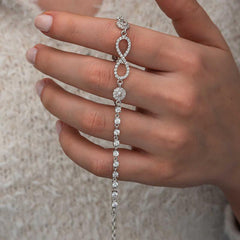 Silver Zircon Stone Infinity Women's Bracelet