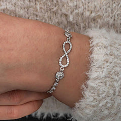 Silver Zircon Stone Infinity Women's Bracelet