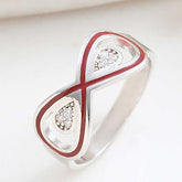 Silver Zircon Stone Infinity Women's Ring