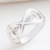 Silver Zircon Stone Infinity Women's Ring