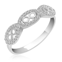 Bague femme infini en argent et zircon