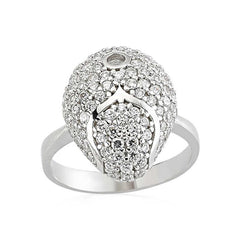 Silver White Stone Women's Ring