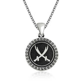 Silver Zulfiqar Sword Patterned Necklace