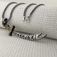 Silver Zulfiqar Sword Men's Necklace