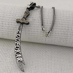 Silver Zulfiqar Sword Men's Necklace