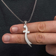 Silver Zulfiqar Sword Men's Necklace