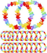 Nessiworld Hawaiian Floral Neck Necklace - Colorful Tropical Party Lei 12 Pieces