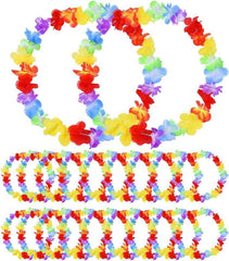 Nessiworld Hawaiian Floral Neck Necklace - Colorful Tropical Party Lei 12 Pieces