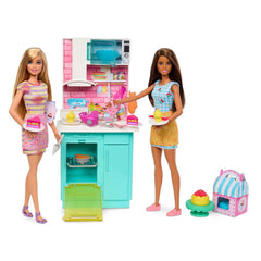 HJY94 Coffret de jeu de fabrication de gâteaux Barbie Brooklyn et Malibu