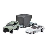 Nessiworld Hot Wheels Premium Team Transport 18 Toyota 4Runner & Toyota Supra w/Open Trailer HRV37