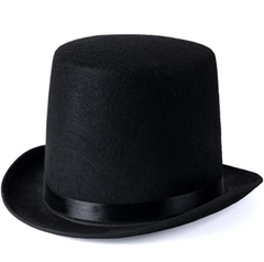 Nessiworld Chapeau de magicien en feutre pour adulte de deuxième qualité, couleur noire, 15 cm