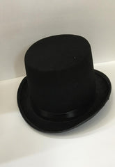 Nessiworld Chapeau de magicien en feutre pour adulte de deuxième qualité, couleur noire, 15 cm