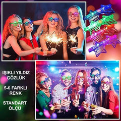 Lunettes de fête Nessiworld à LED, 6 couleurs, 12 pièces