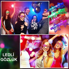 Lunettes de fête Nessiworld à LED, 6 couleurs, 12 pièces