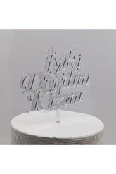 NessiWorld Happy Birthday My Daughter Written Birthday Party Plexiglass Cake Decoration Silver Color