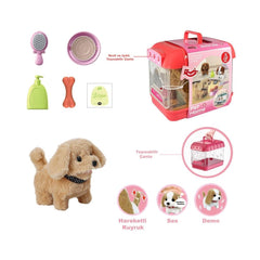 Nessiworld JND-6806 Animated Dog and Light Sound Transparent Cage Set - Vardem Toys