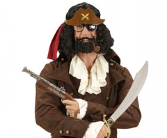 NessiWorld Brown Hat Black Beard Pipe Jack Sparrow Sailor Pirate Glasses 24x25 cm