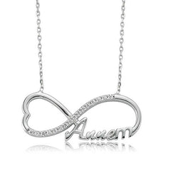 Collier en argent avec inscription « Infini » pour femme