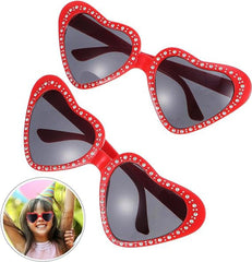 NessiWorld Heart Shaped Stone Party Glasses Red Color 6x16cm