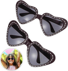 NessiWorld Heart Shaped Stone Party Glasses Black Color 6x16cm