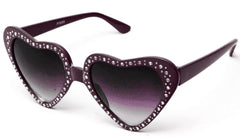 NessiWorld Heart Shaped Stone Party Glasses Black Color 6x16cm