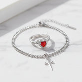 Kalp Yüzük Kılıç Kolye Takımı - MeanYou