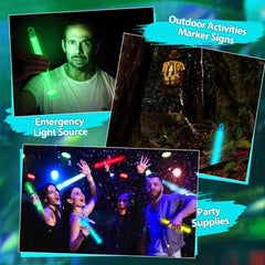 Nessiworld Glow in the Dark Glow Stick Necklace Glow Stick Lamp with Hanging Rope Apparatus 6 Pieces 6 Colors 15 cm