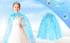 Nessiworld Snowfles Country Elsa Frozen Blue Cloans - 80 سم من عباءات الأطفال المزخرفة بالثلوج (باستثناء التاج)