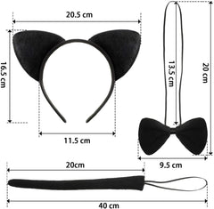 Nessiworld Cat Costume Crown Tail Bow Tie Set 1 Piece