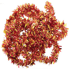 Nessiworld Red Gold Color 6 cm Width Garland Double Color Glitter Ornament 180 cm