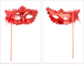 Nessiworld Red Glitter Handle Photo Shoot Mask 18x29 cm
