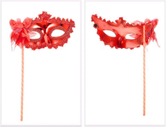 Nessiworld Red Glitter Handle Photo Shoot Mask 18x29 cm