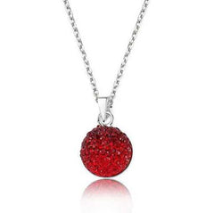 Silver Red Crystal Stone Women's Necklace