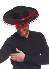 Nessiworld Kırmızı Ponponlu Siyah Renk Yetişkin İspanyol Şapkası