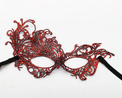 Nessiworld Red Color Lace Knitting Embroidered Party Mask Model 1