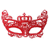 Masque de fête brodé en dentelle rouge Nessiworld, modèle 2