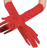 Nessiworld Red Color Elbow Length Fabric Gloves 40 cm
