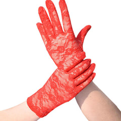 Nessiworld Red Color Short Lace Gloves