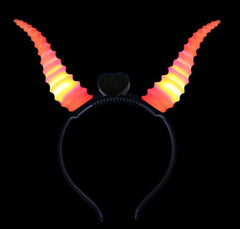 Nessiworld Kırmızı Renk Led Işıklı Kıvrımlı Boynuz Taç 27x18 cm