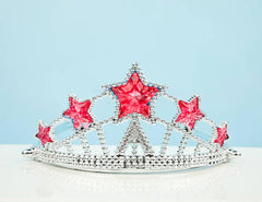 Nessiworld Kırmızı Yıldız Taşlı Plastik Kraliçe Prenses Elsa Tacı Çocuk Boy