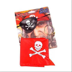 Nessiworld Pirate Bandana Pirate Eye Mask and Pirate Earring 3 Piece Costume Set