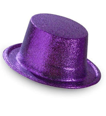 Nessiworld Koyu Mor Renk Violet Parıltılı Simli Fötr Silindir Parti Şapkası