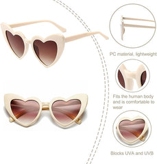 Nessiworld Cream Color Heart Shaped Party Glasses 15x5 cm