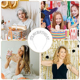 Nessiworld Nessiworld Crystal Stone Silver Color It's My Birthday Written Birthday Party Crown 14x16 cm