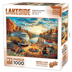 Nessiworld KS Games Vosvos Camp Fire At Sunset Puzzle 1000 Pieces 20810