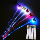 Pince à cheveux papillon à LED en fibre optique Nessiworld, 1 pièce
